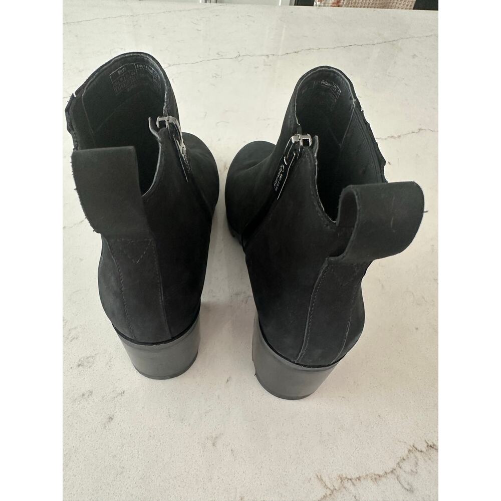 Vionic Wilma Womens 6.5 Black Waterproof Suede Chelsea Ankle Boots Lug Heel Zip - Picture 8 of 13